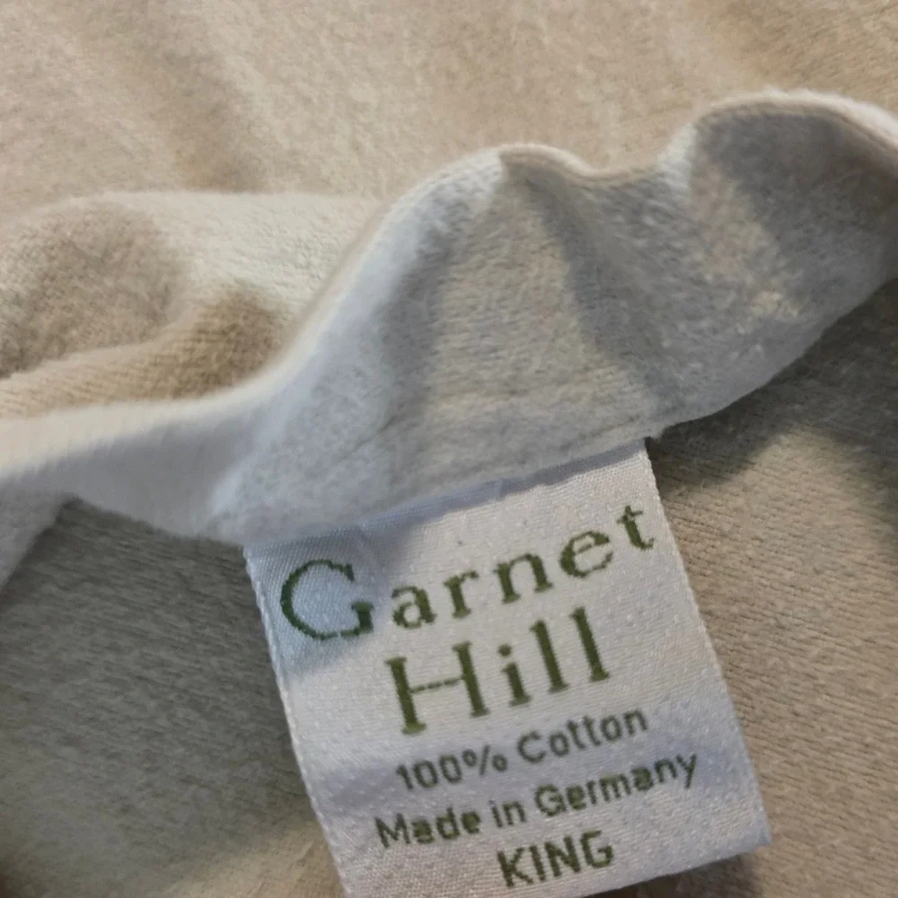 Garnet Hill Flannel Pillowcase King Size Beige 100% Cotton Germany